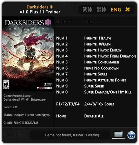 darksiders iii trainer|Darksiders 3: Trainer +11 v1.0 {FLiNG} .